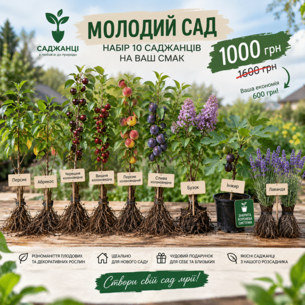 ChatGPT Image 17 сент. 2026 г., 13_12_06 Набір з 10 саджанців "Молодий сад"